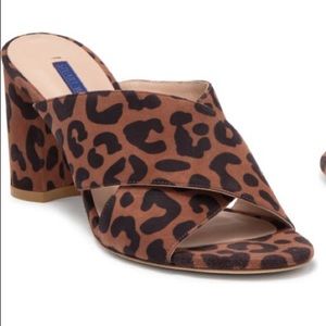 STUART WEITZMAN NWT - Galene criss cross leopard print sandal, size 9.5
